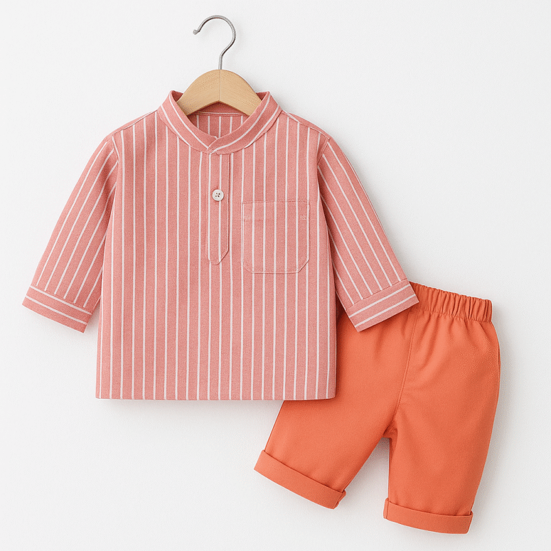 Setelan Kemeja Salur New