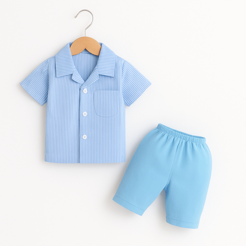 Setelan Kemeja Salur